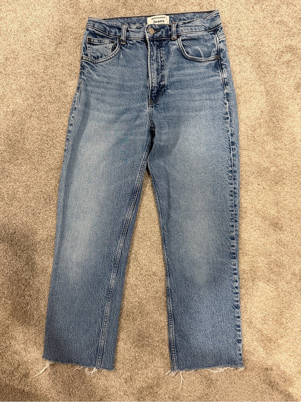 Reformation Light Blue Straight-Leg Jeans